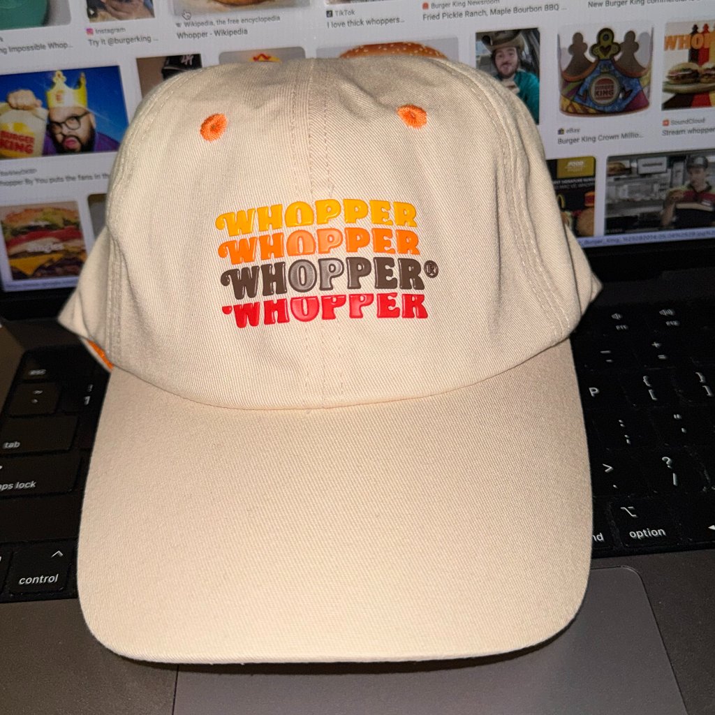 Rare Unique Whopper Burger King Baseball Cap New Rare Unique Whopper Burger King Baseball Cap New